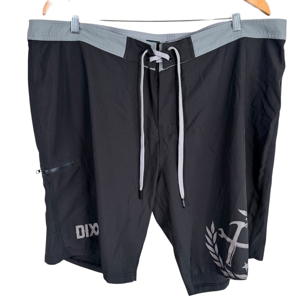 Dixxon Live Fast Board Shorts Mens 42 Black Graphic Swim Trunks